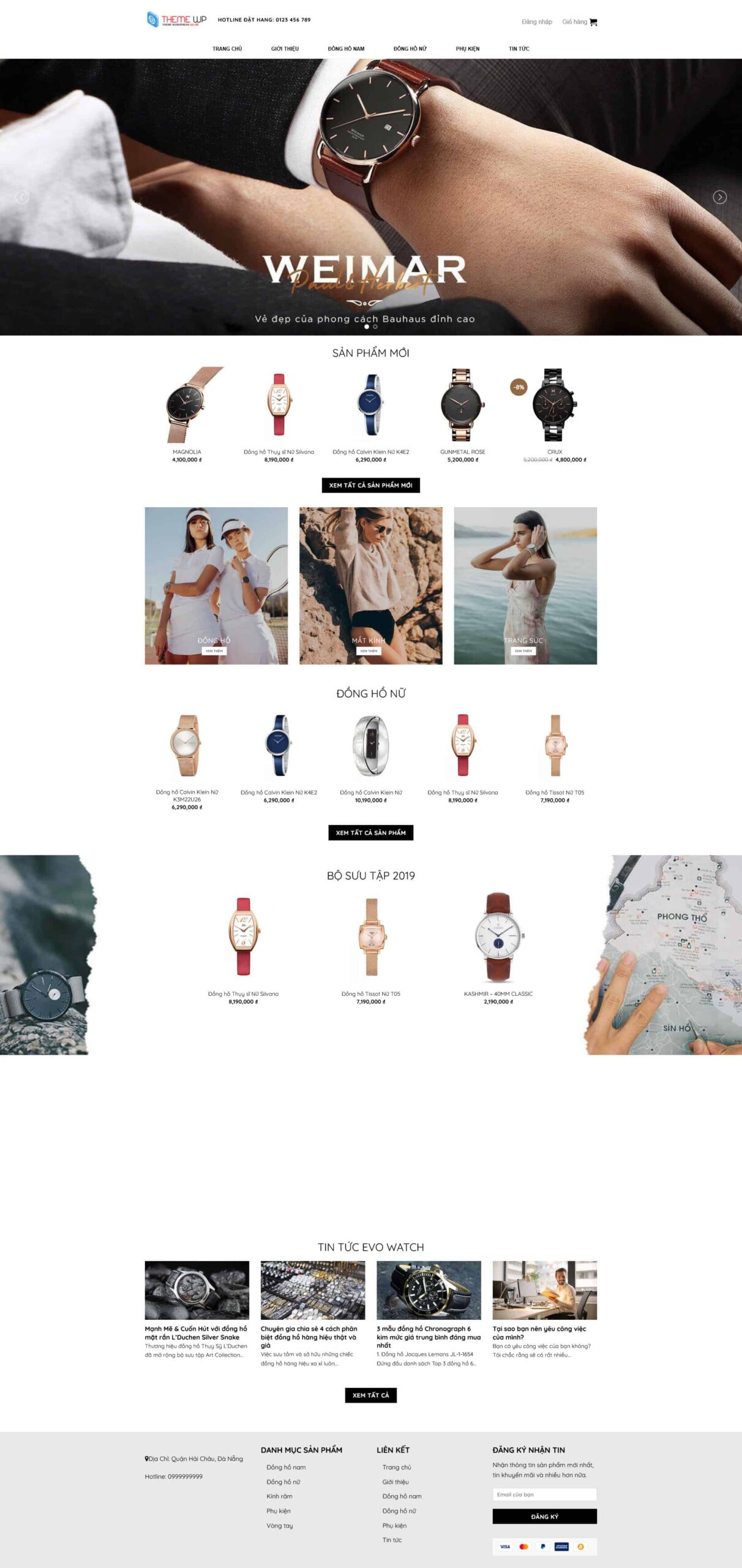 Website Đồng Hồ Cao Cấp – giao diện website bán đồng hồ cao cấp, bố cục rõ ràng.