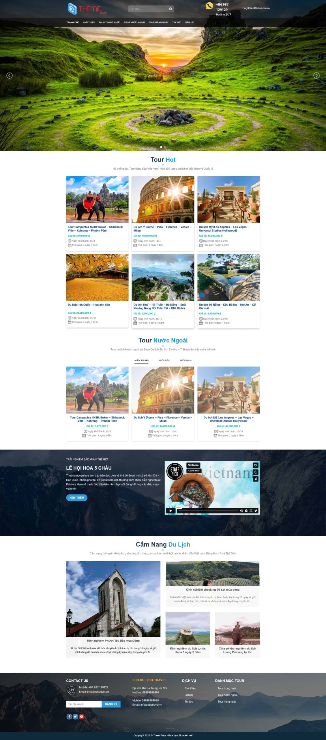 Website Du Lịch 05 giao diện bán tour và cẩm nang du lịch chuyên nghiệp.