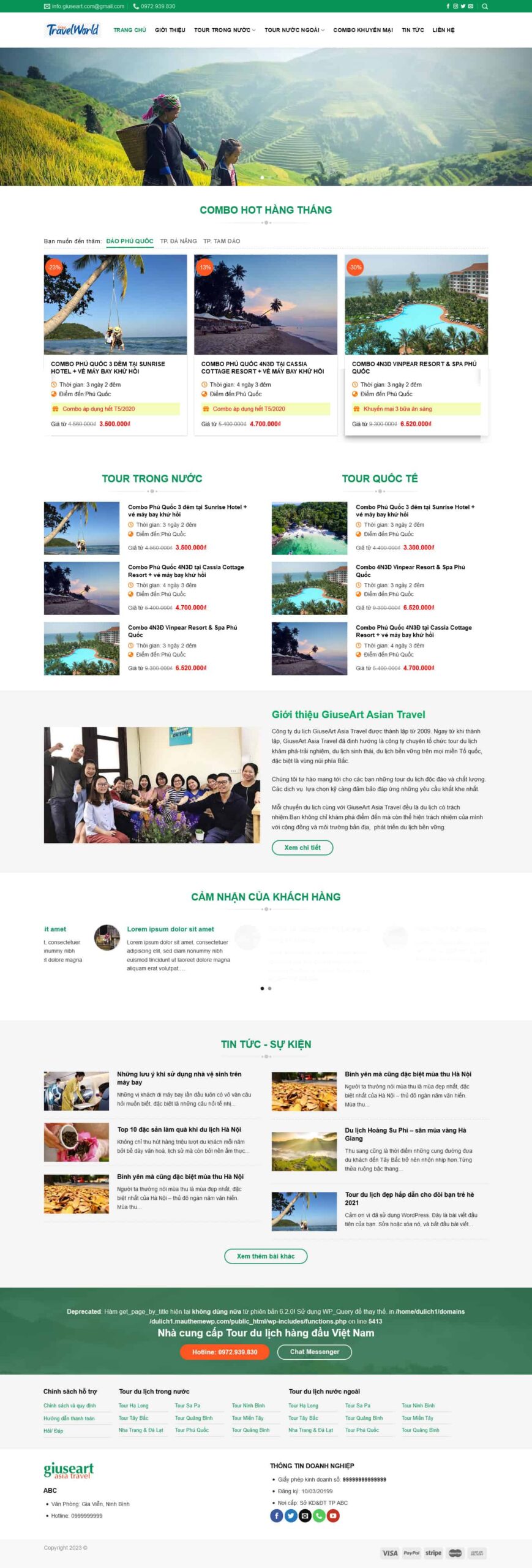 Website Du Lịch 11 giao diện website du lịch bán tour chuyên nghiệp