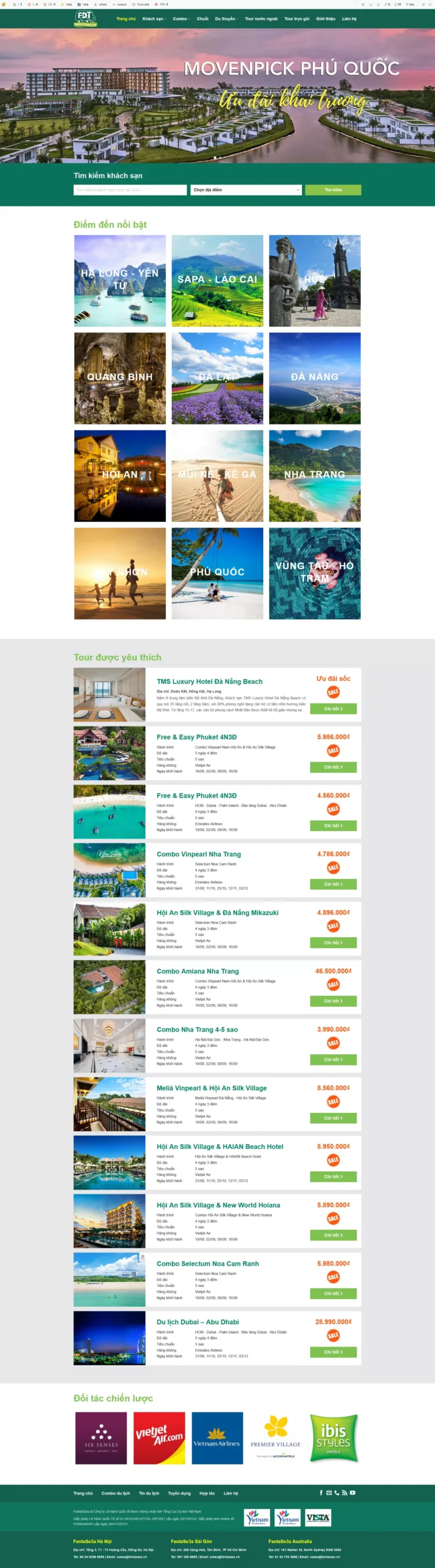 Website Du Lịch 19 giao diện bán tour và combo du lịch chuyên nghiệp.