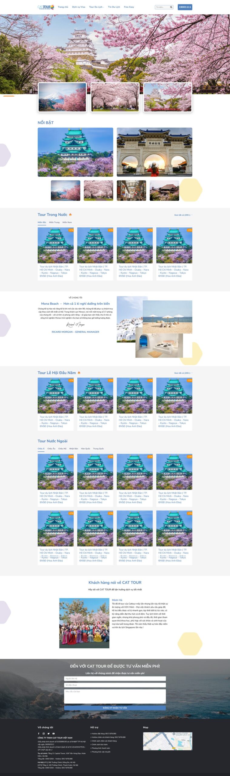 Giao diện Website Du Lịch 22 chuẩn SEO cho công ty du lịch