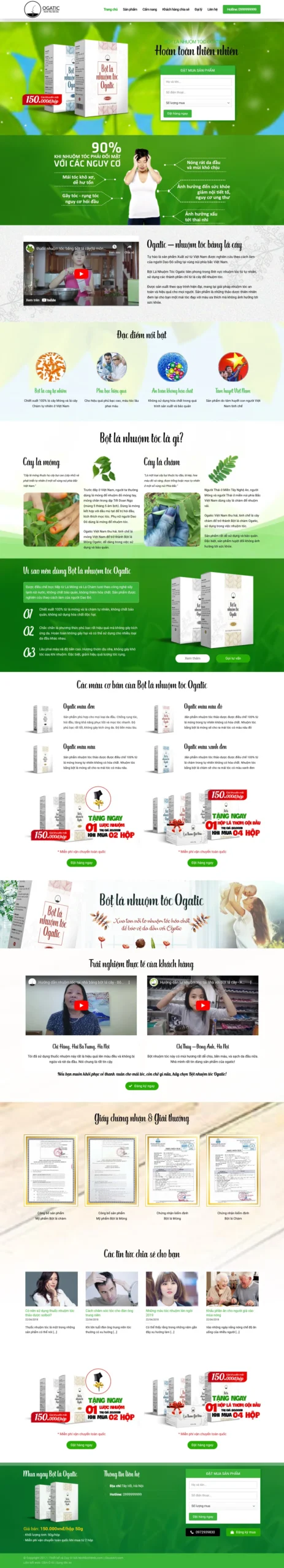 Website Dược Phẩm 01 trải nghiệm khách hàng nhuộm tóc thảo dược