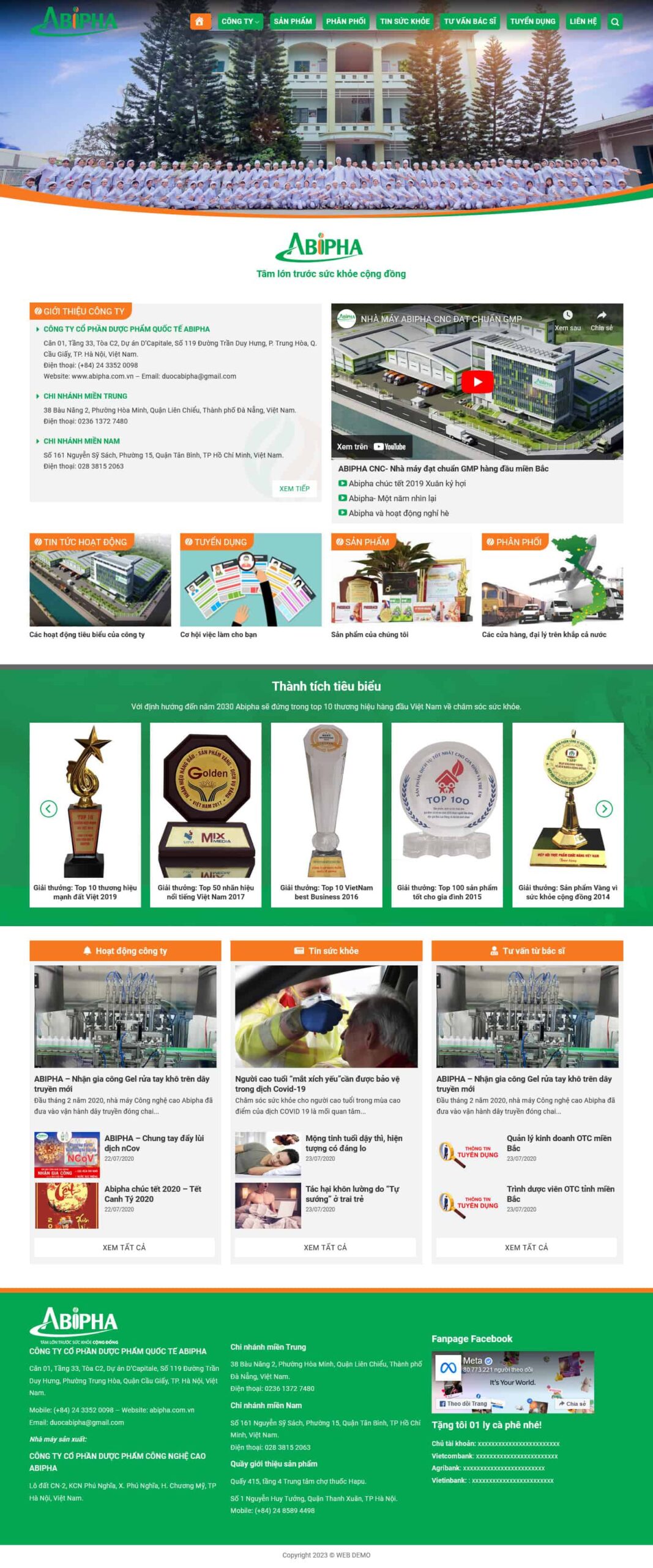 Website Dược Phẩm Nhà Thuốc 07 giao diện website doanh nghiệp dược phẩm chuẩn SEO cho công ty và nhà thuốc kinh doanh