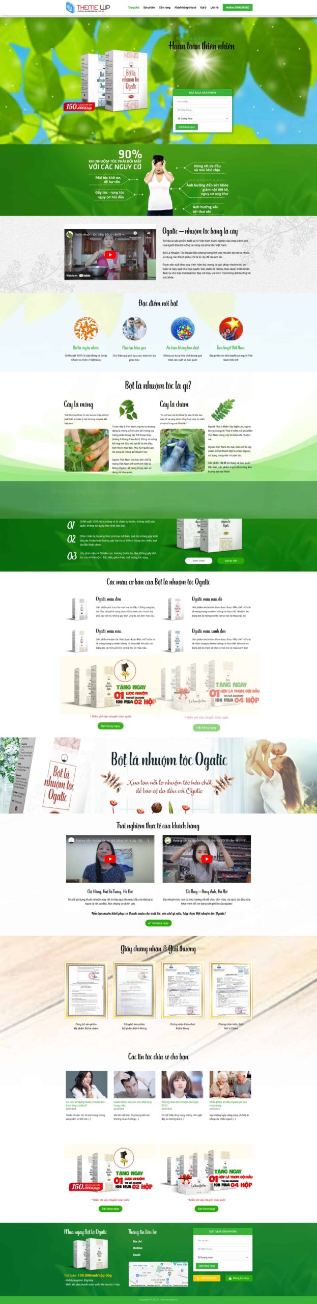 Website Dược Phẩm Tóc bột lá nhuộm tóc thảo dược