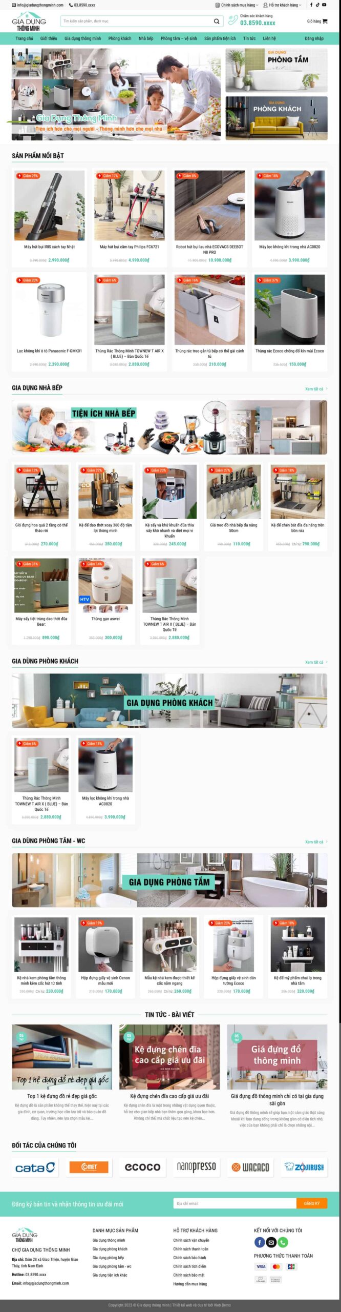 Website Gia Dụng 03 – giao diện website bán đồ gia dụng thông minh chuyên nghiệp