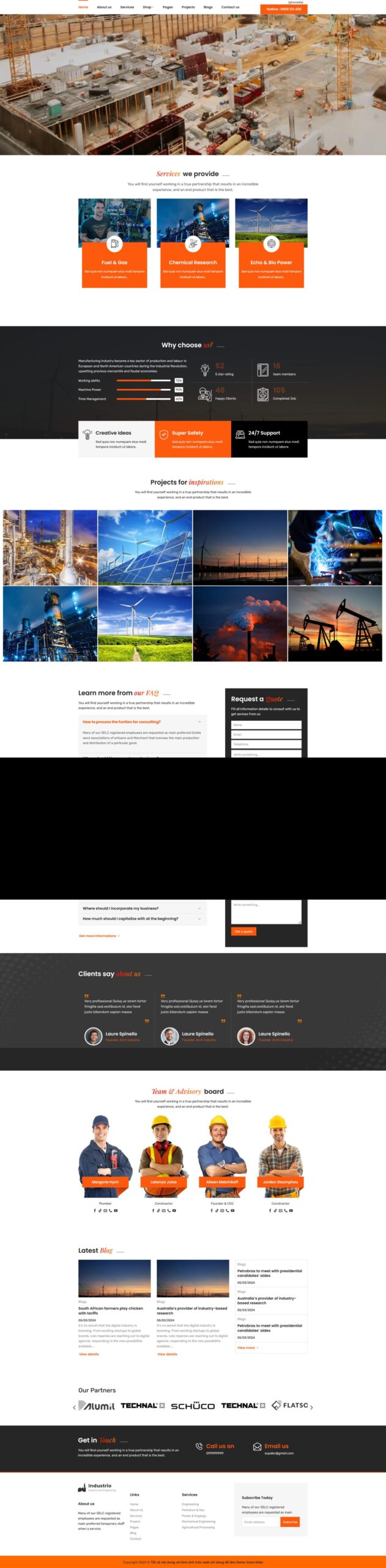 Giao diện Website Giới Thiệu Công Ty Xây Dựng – mẫu website công ty chuẩn SEO