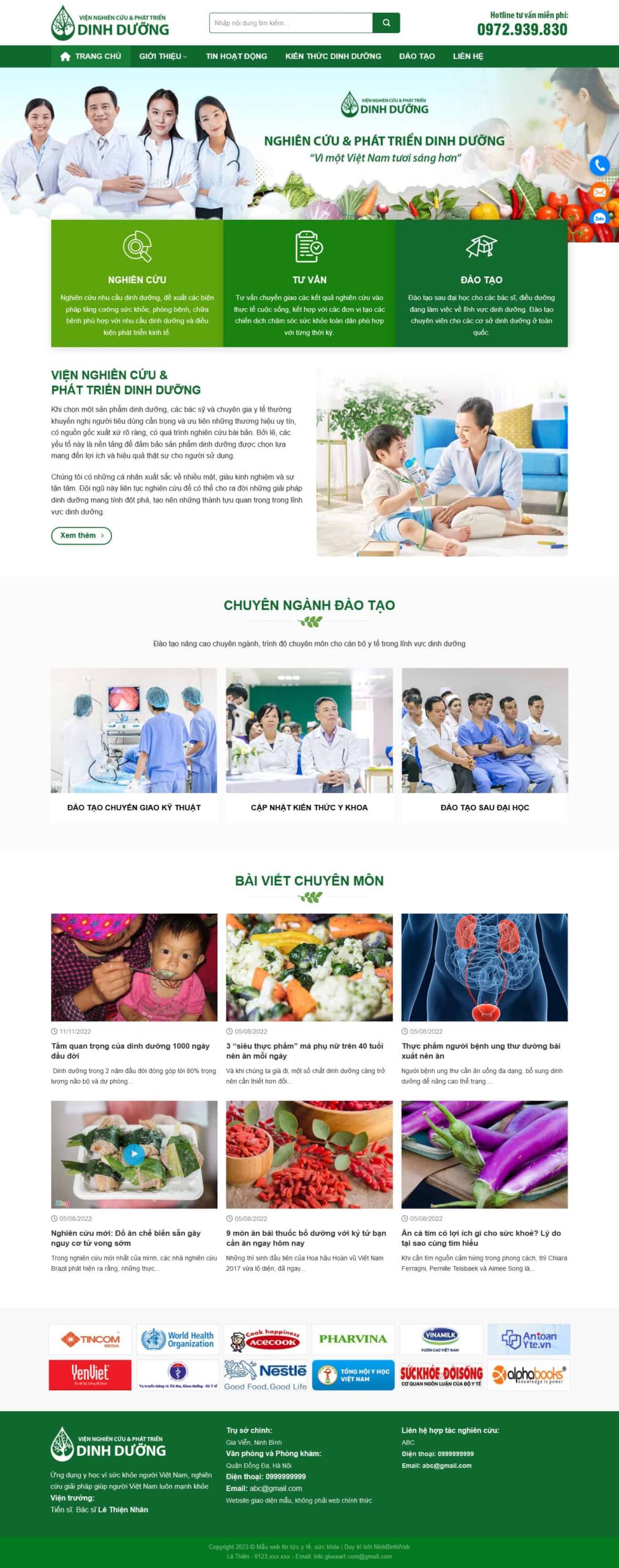 Website Giới Thiệu Dịch Vụ 05 giao diện website giới thiệu dịch vụ nghiên cứu và đào tạo chuyên nghiệp