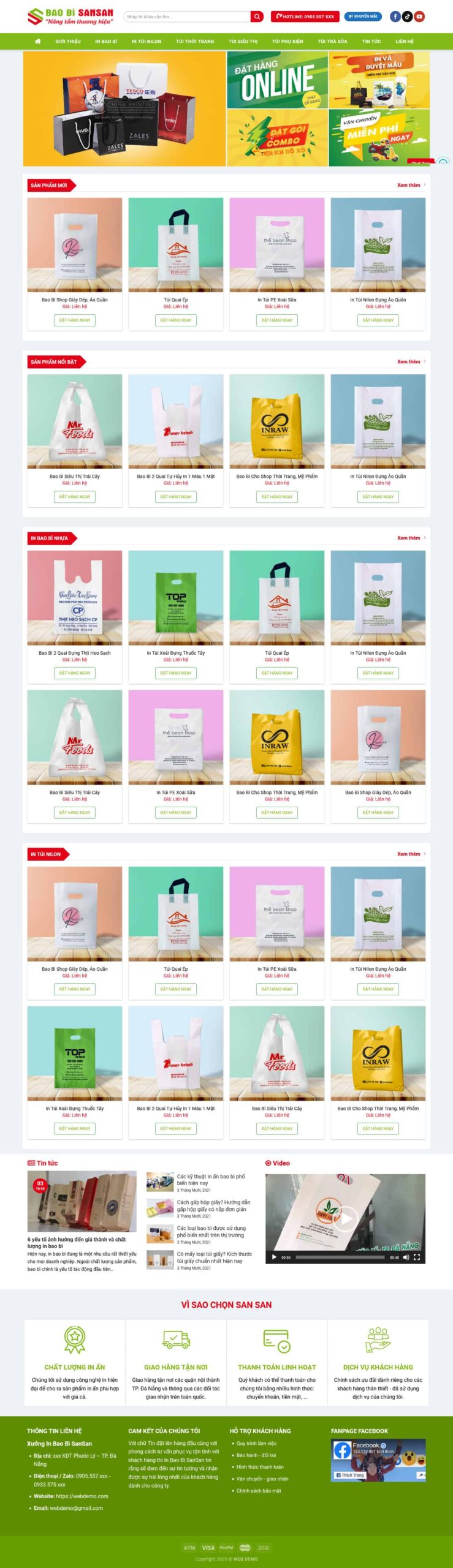 Website In Ấn 05 – giao diện website dịch vụ in ấn và bao bì chuyên nghiệp.