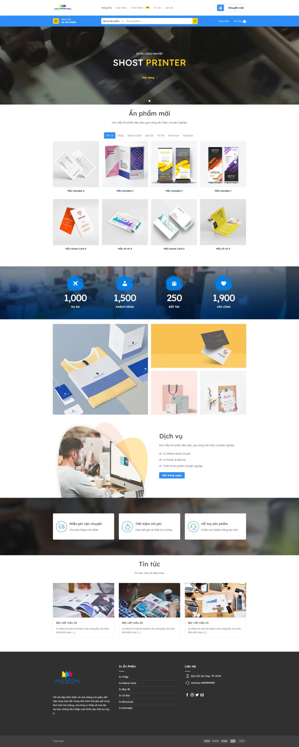 Website In Ấn 07 – giao diện website dịch vụ in ấn và thiết kế ấn phẩm chuyên nghiệp