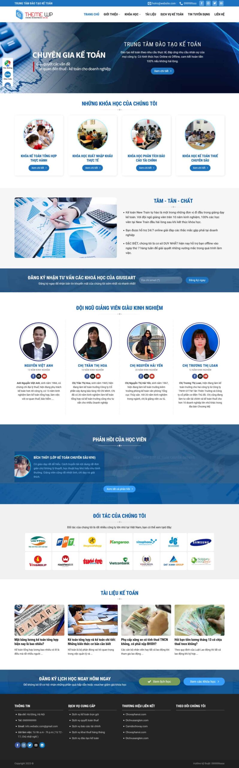 Website Kế Toán 02 – giao diện website kế toán chuyên nghiệp, bố cục rõ ràng, phù hợp đào tạo và dịch vụ.