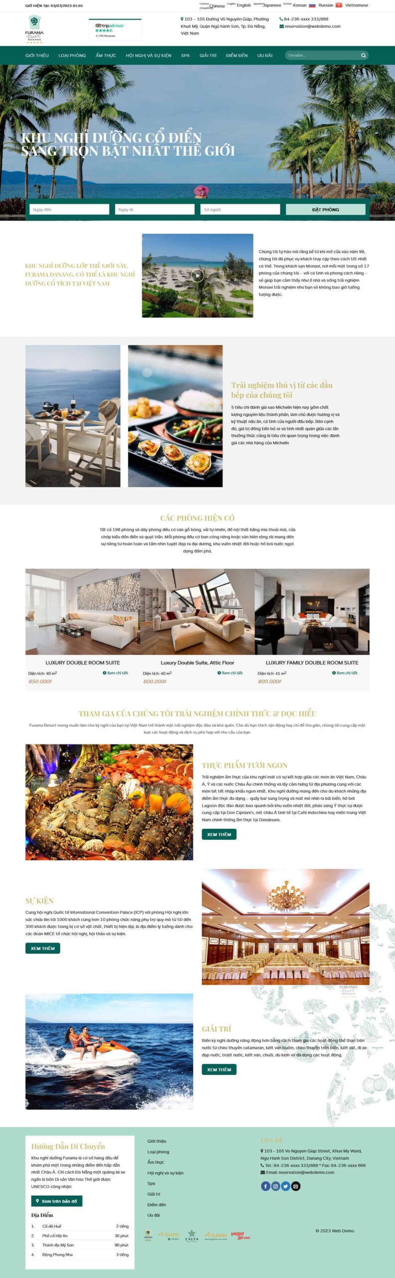 Giao diện Website Khách Sạn 06 giới thiệu resort sang trọng