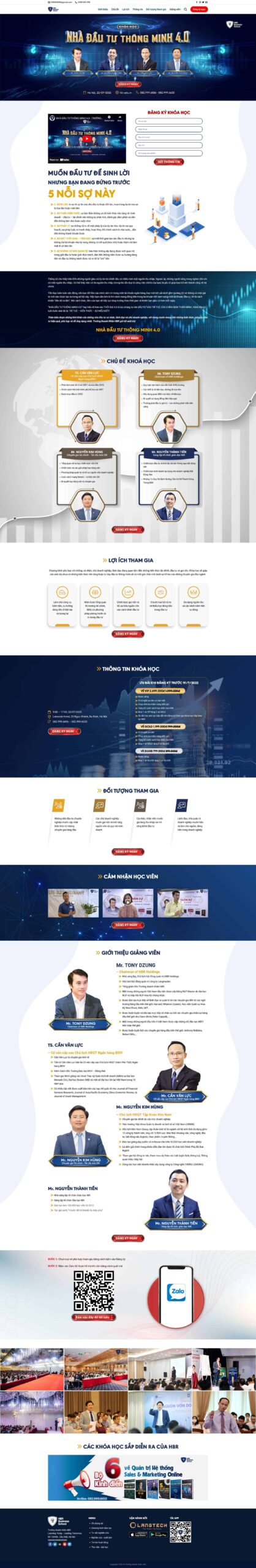 Website Khóa Học Đầu Tư – giao diện website giáo dục cho khóa học đầu tư kinh doanh chuyên nghiệp