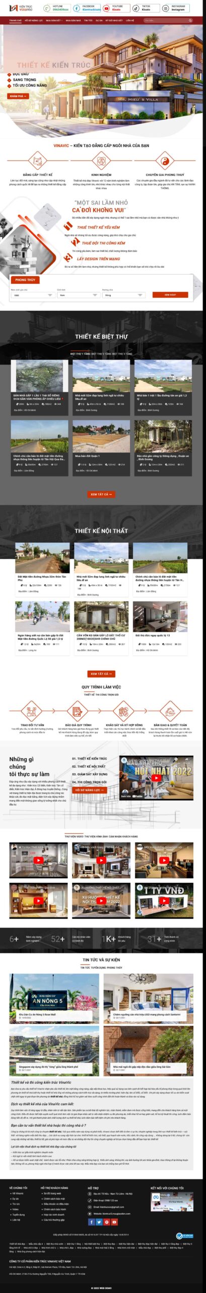 Website Kiến Trúc 05 giao diện website kiến trúc chuyên nghiệp giới thiệu dự án và dịch vụ thiết kế xây dựng