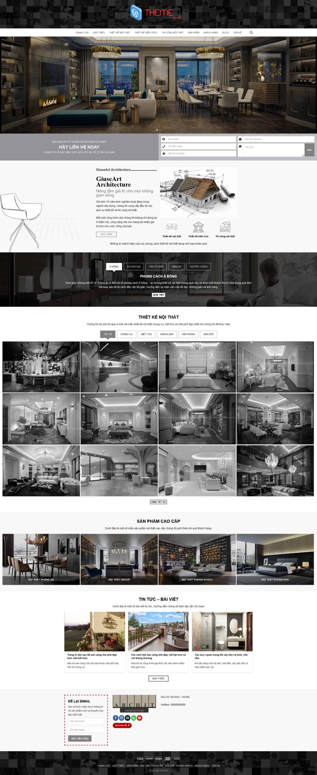 Website Kiến Trúc Nội Thất 02 giao diện website kiến trúc nội thất cao cấp.