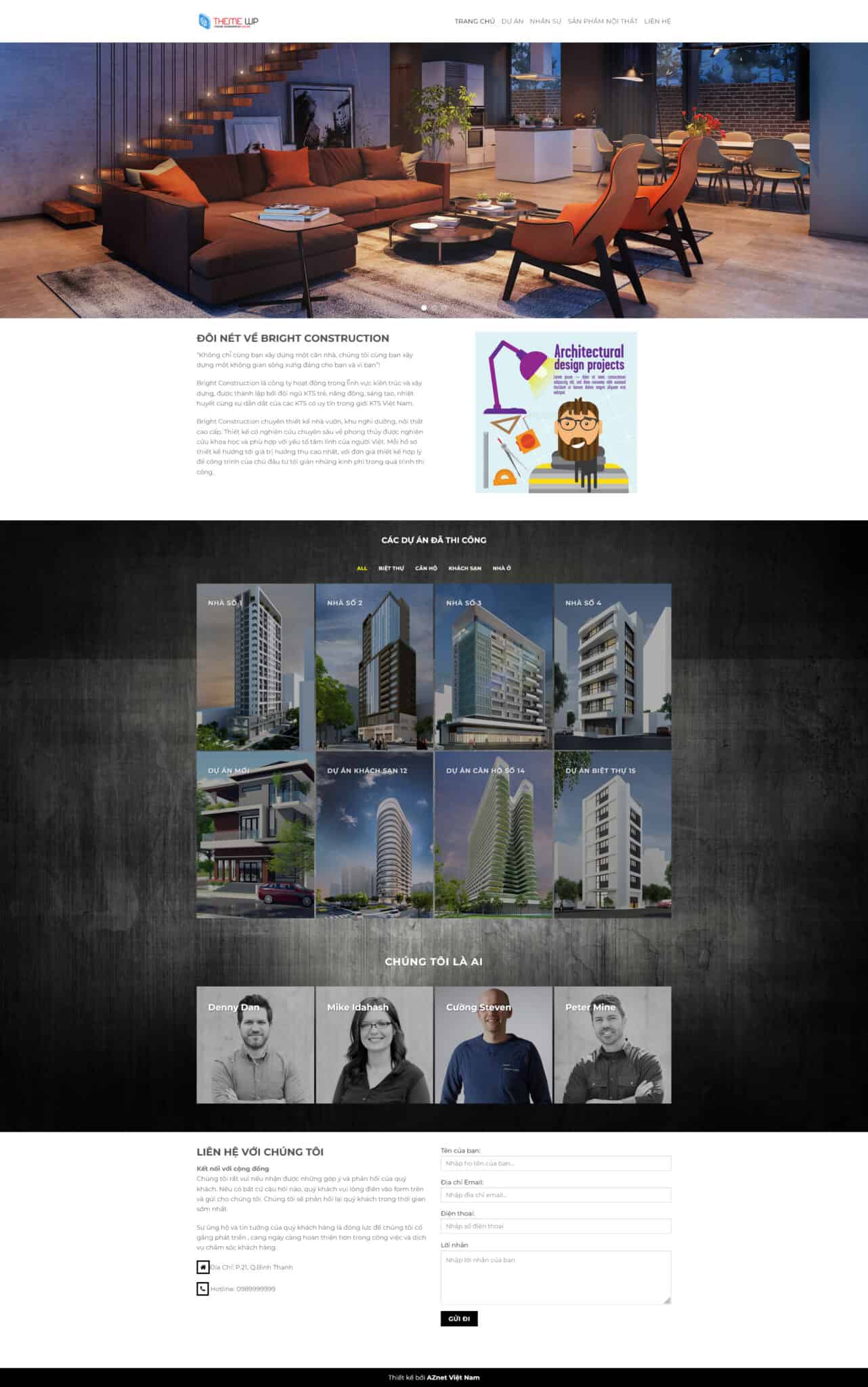 Website Kiến Trúc Xây Dựng 04 giao diện website kiến trúc xây dựng chuyên nghiệp giới thiệu dự án và không gian nội thất