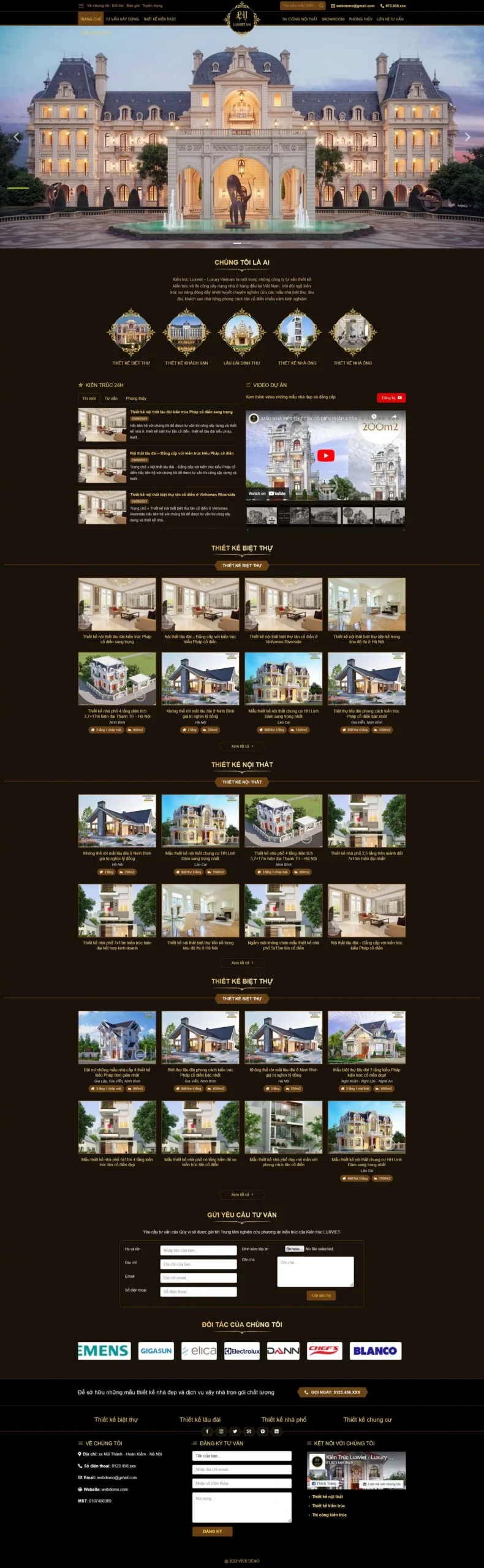 Website Kiến Trúc Xây Dựng 06 giao diện website kiến trúc cao cấp giới thiệu thiết kế biệt thự và nội thất chuyên nghiệp