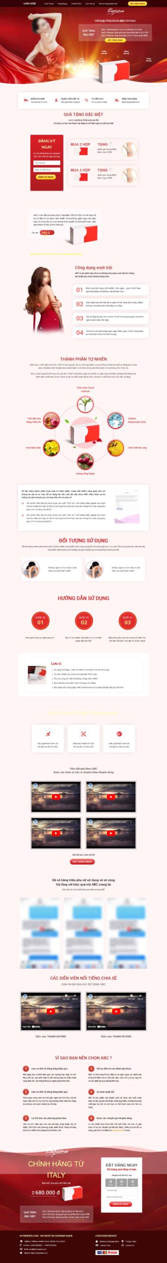 Website Landing Page Dịch Vụ Phụ Nữ giao diện landing page bán hàng dịch vụ dành cho phụ nữ