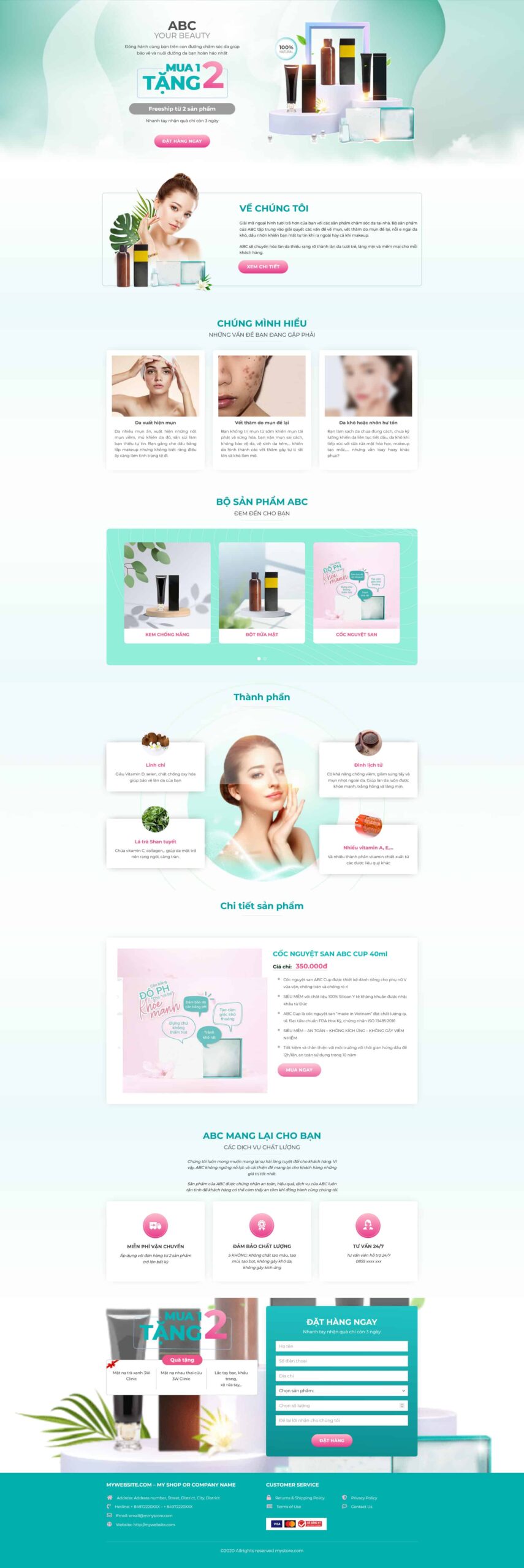 Website Landing Page Giới Thiệu Mỹ Phẩm giao diện landing page bán hàng mỹ phẩm chuẩn chuyển đổi