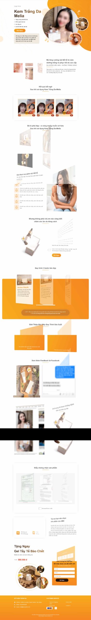 Website Landing Page Trị Nấm mẫu website bán hàng kem trị nấm và mỹ phẩm da liễu