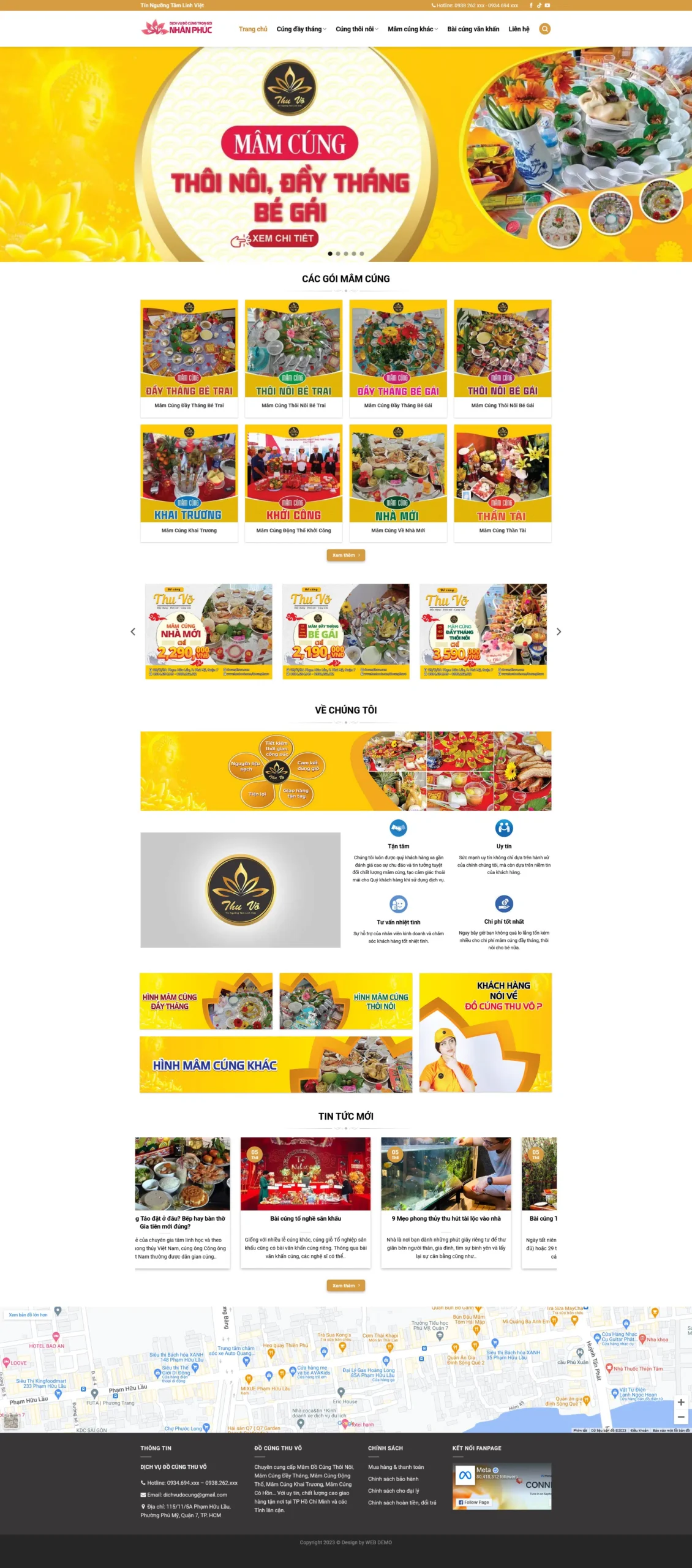 Website Mâm Cúng – giao diện website dịch vụ mâm cúng trọn gói chuyên nghiệp