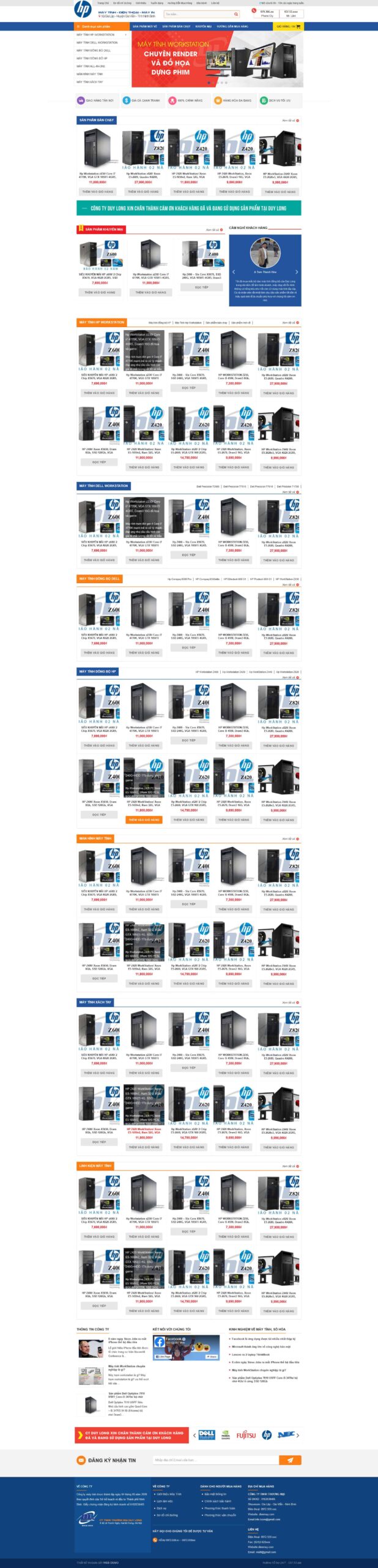 Website Máy Tính 05 giao diện website bán máy trạm workstation và máy tính đồ họa chuyên nghiệp