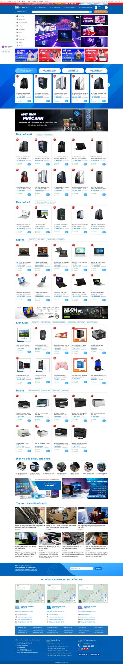 Website Máy Tính 07 giao diện website bán hàng máy tính và linh kiện công nghệ chuyên nghiệp