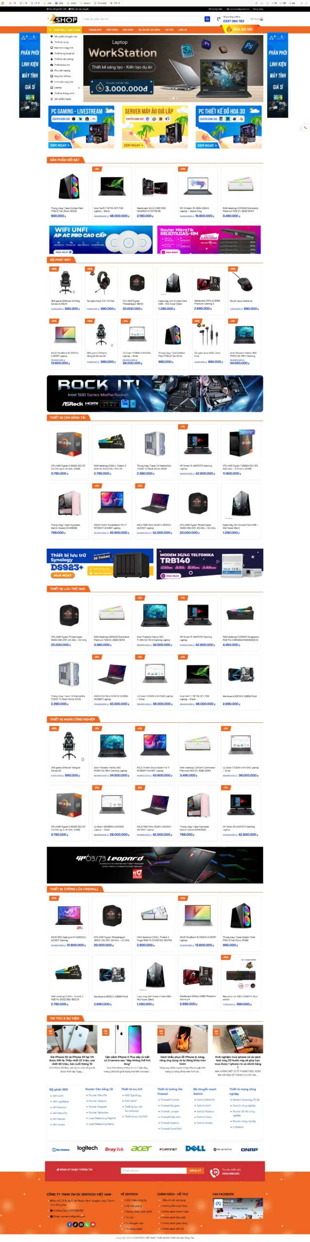 Website Máy Tính 08 giao diện website bán hàng máy tính và linh kiện công nghệ chuyên nghiệp