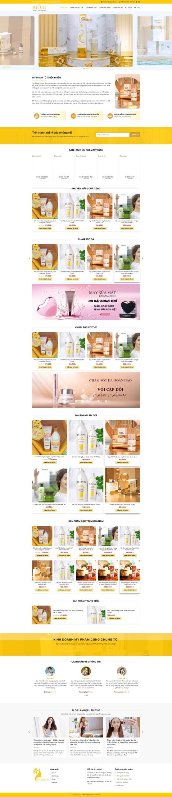 Website Mỹ Phẩm 03 giao diện website bán hàng mỹ phẩm chuyên nghiệp hiện đại