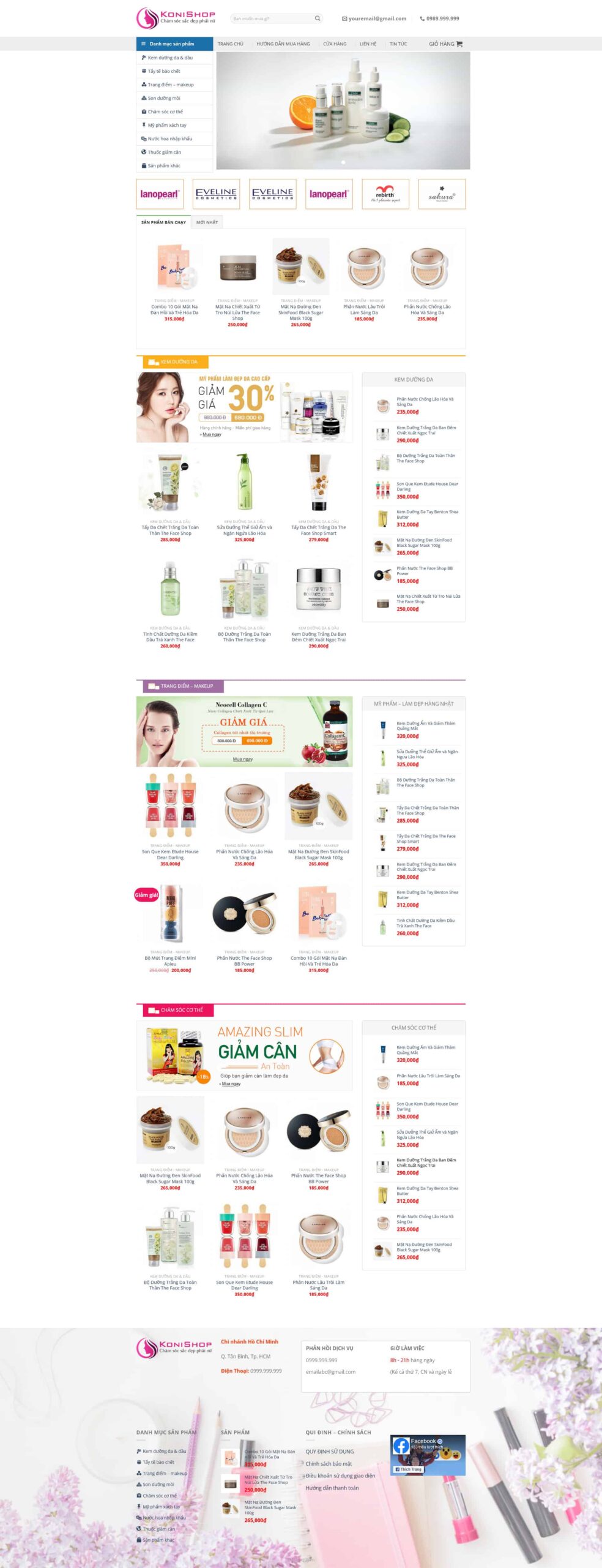 Website Mỹ Phẩm 08 giao diện website bán hàng mỹ phẩm chuyên nghiệp