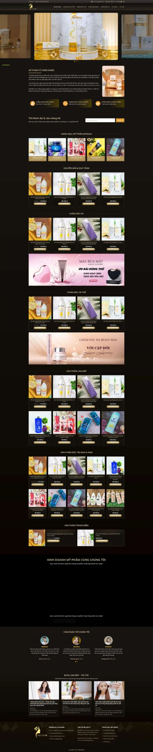 Website Mỹ Phẩm 15 giao diện website bán hàng mỹ phẩm cao cấp chuyên nghiệp