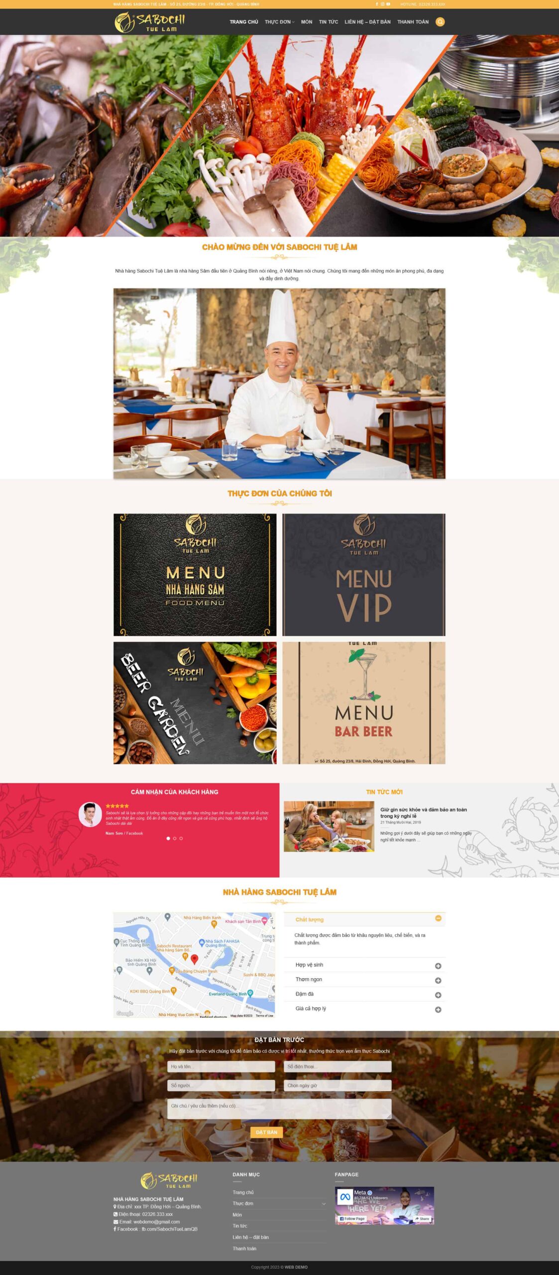 Website Nhà Hàng 04 giao diện website nhà hàng sang trọng và chuyên nghiệp