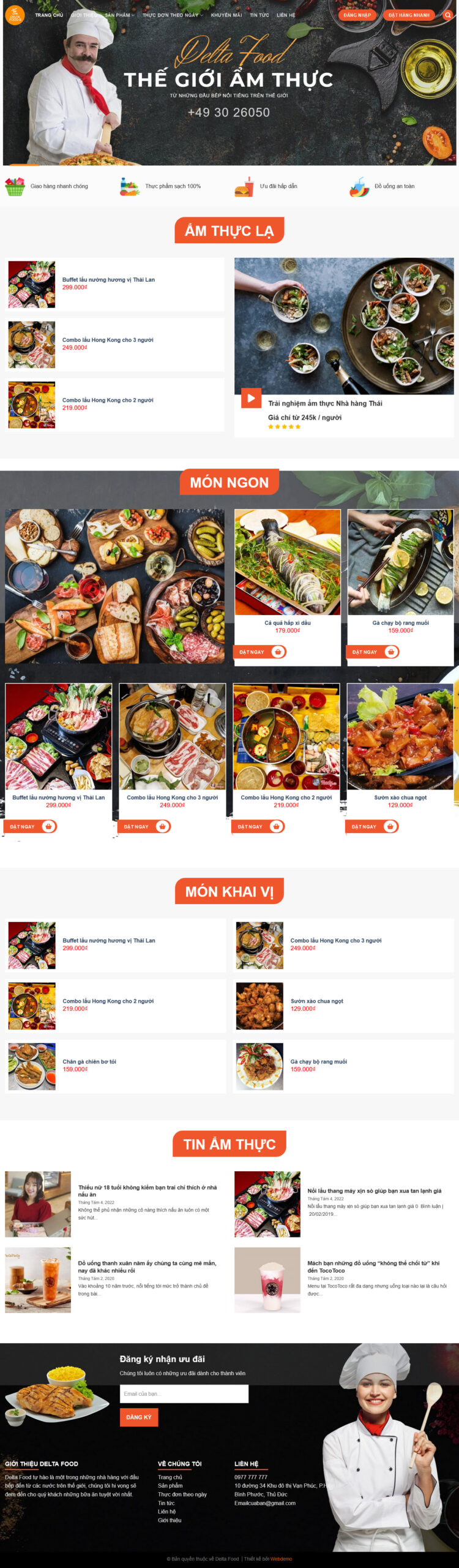 Website Nhà Hàng 06 giao diện website bán hàng nhà hàng ẩm thực chuyên nghiệp