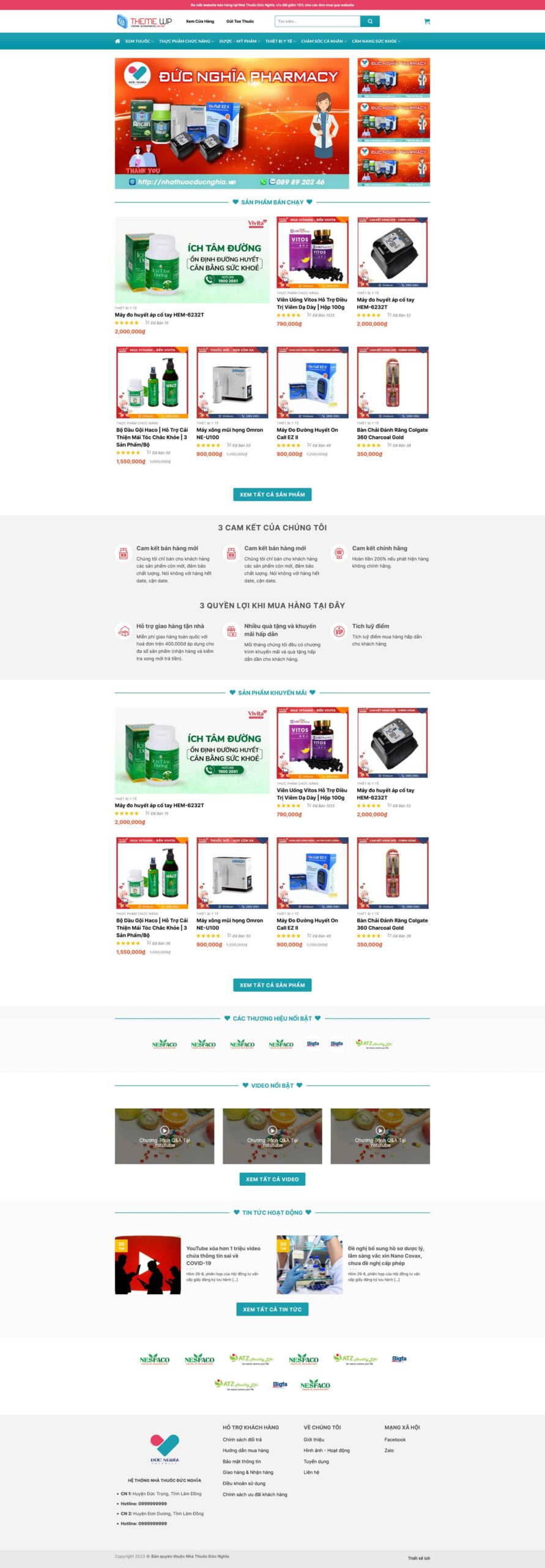 Website Nhà Thuốc 01 giao diện website nhà thuốc trực tuyến.