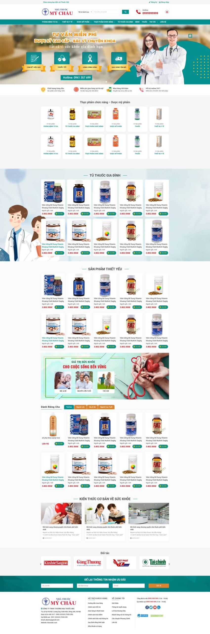 Website Nhà Thuốc 02 giao diện website bán thuốc và thực phẩm chức năng chuẩn SEO cho nhà thuốc kinh doanh online