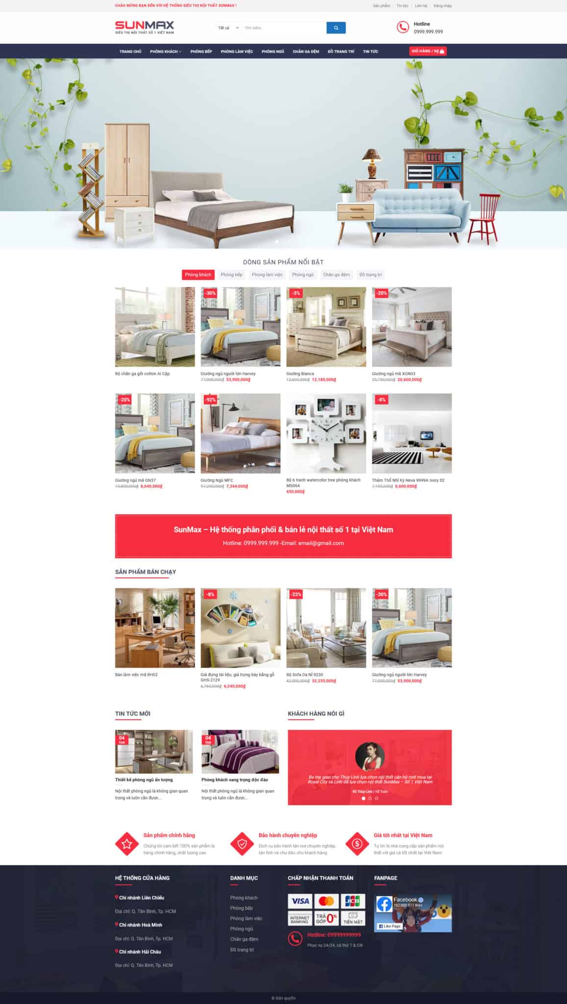 Website Nội Thất 08 giao diện website bán nội thất hiện đại.