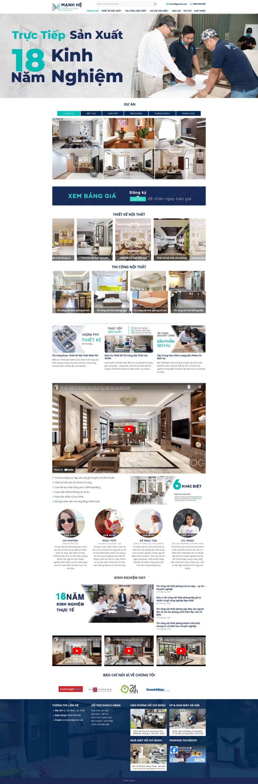 Website Nội Thất 14 giao diện website thiết kế thi công nội thất chuyên nghiệp.