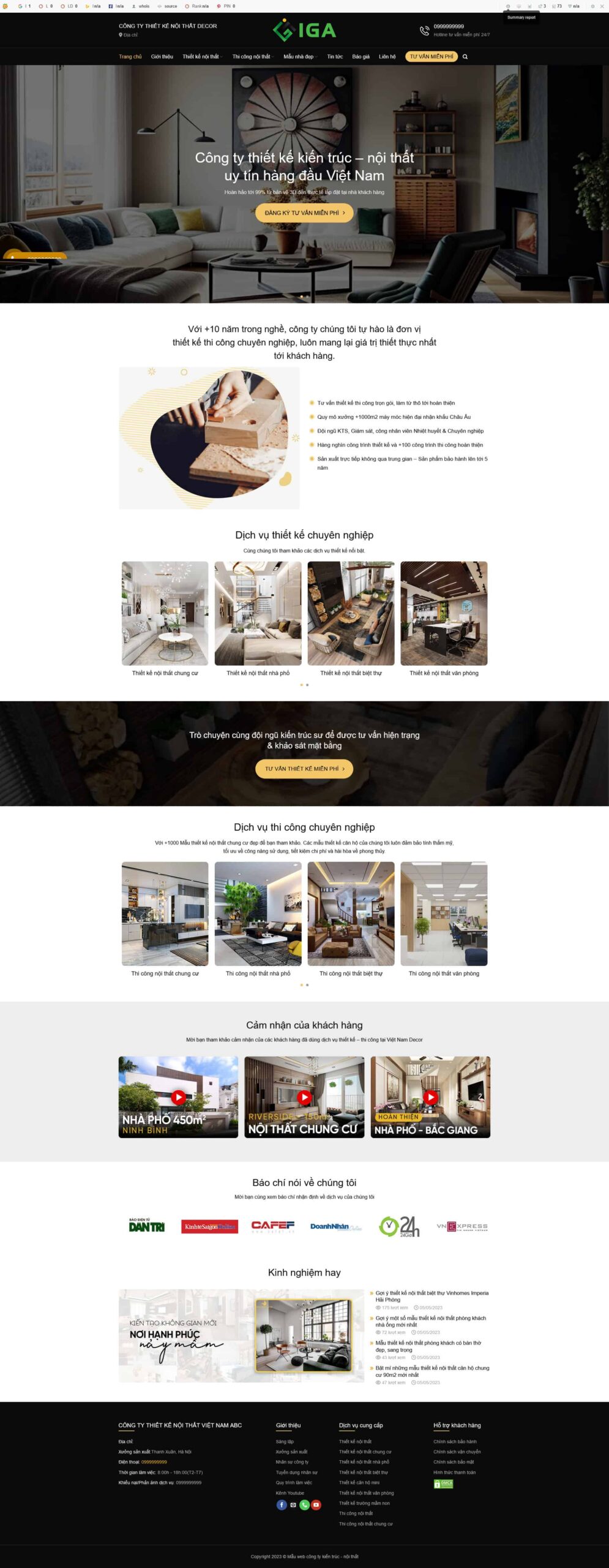 Website Nội Thất 17 giao diện website bán hàng nội thất thiết kế thi công chuyên nghiệp với hình ảnh không gian thực tế