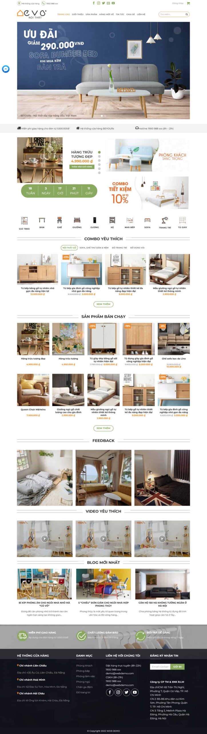 Website Nội Thất 31 giao diện website bán hàng nội thất trưng bày sản phẩm và chương trình khuyến mãi chuyên nghiệp