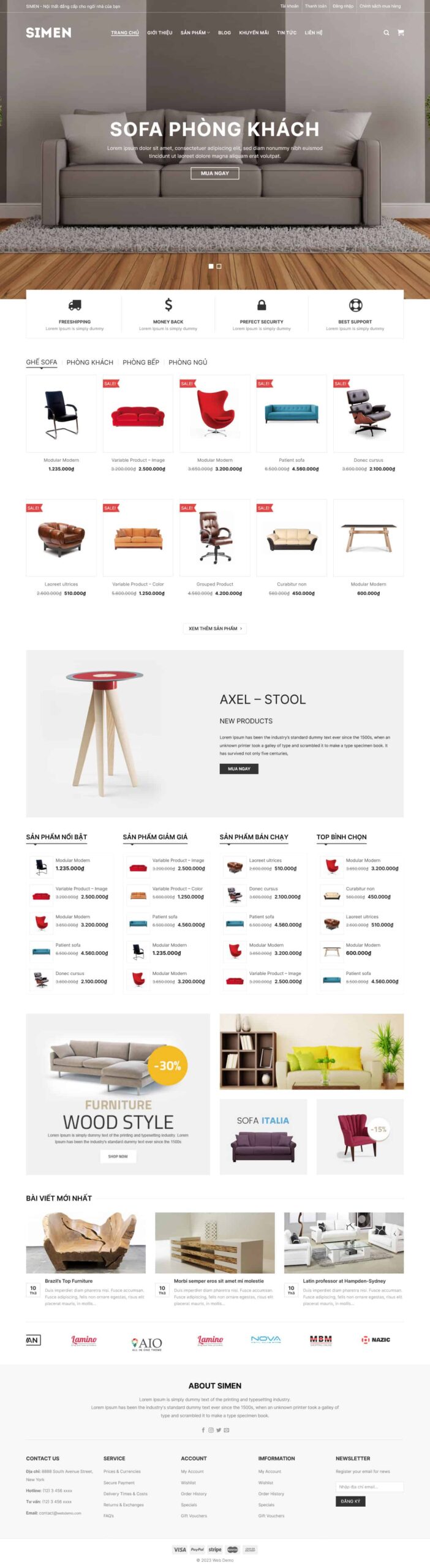 Website Nội Thất 35 giao diện website bán hàng nội thất trưng bày sofa và sản phẩm nội thất gia đình chuyên nghiệp