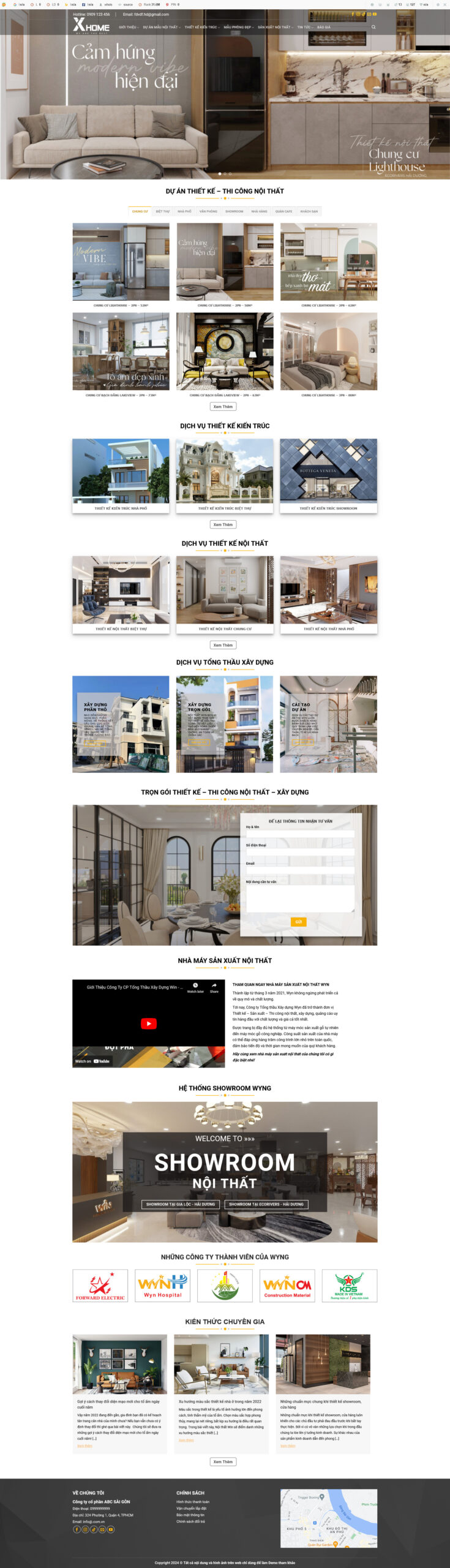 Website Nội Thất 42 giao diện website thiết kế thi công nội thất và xây dựng chuyên nghiệp