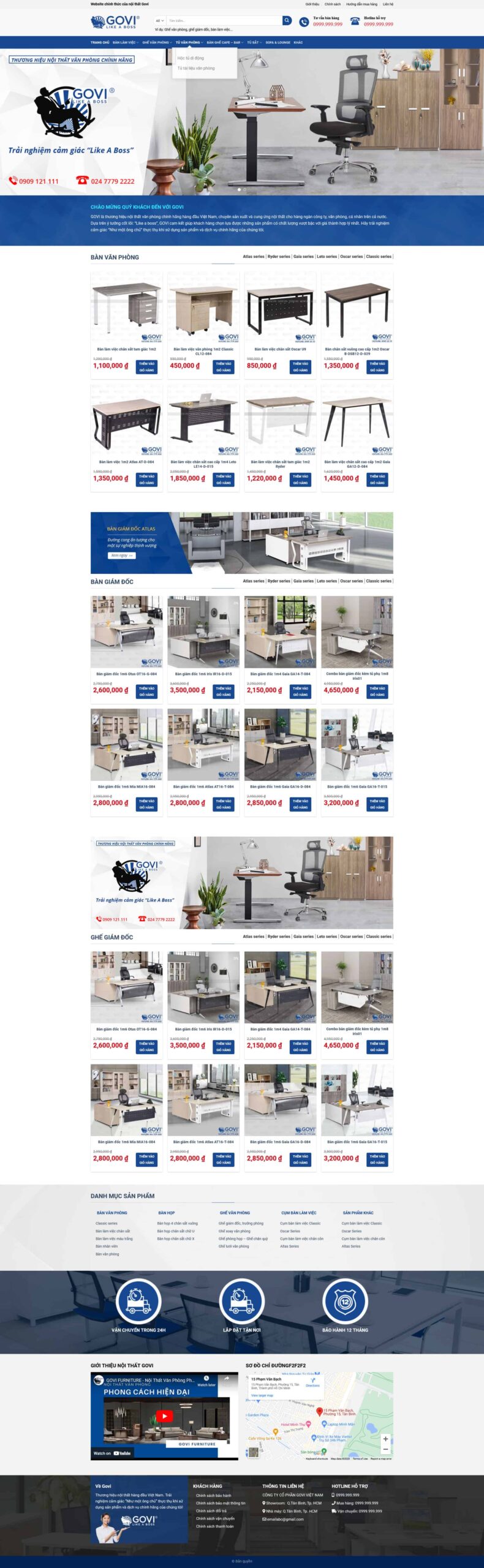 Website Nội Thất Gỗ giao diện website nội thất gỗ hiện đại.