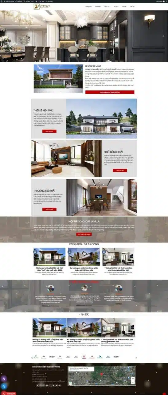 Website Nội Thất Xây Dựng 01 – giao diện thiết kế kiến trúc và thi công nội thất chuyên nghiệp