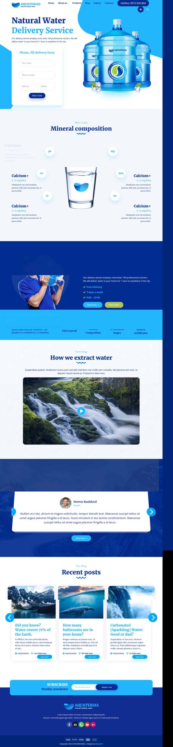 Website Nước Aqua giới thiệu dịch vụ giao nước khoáng tinh khiết tận nơi chuyên nghiệp