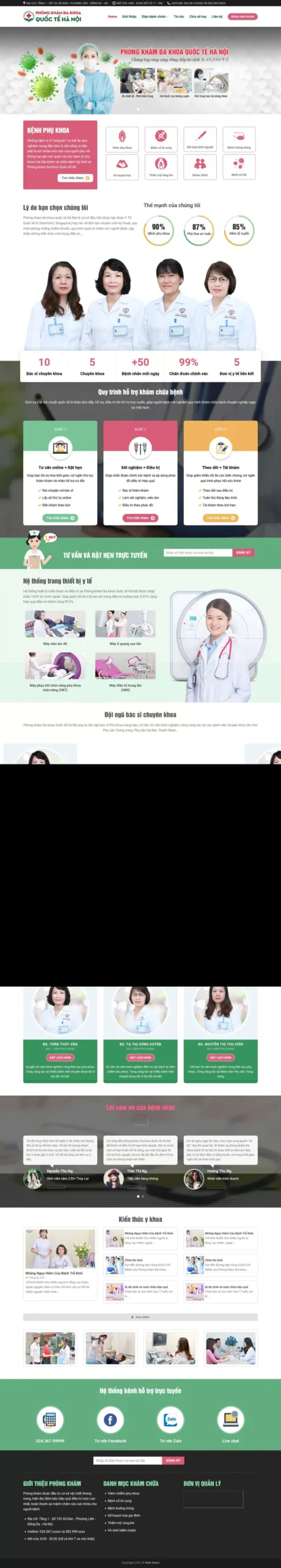 Website Phòng Khám 02 giao diện website phòng khám đa khoa chuẩn SEO cho cơ sở y tế kinh doanh dịch vụ khám chữa bệnh