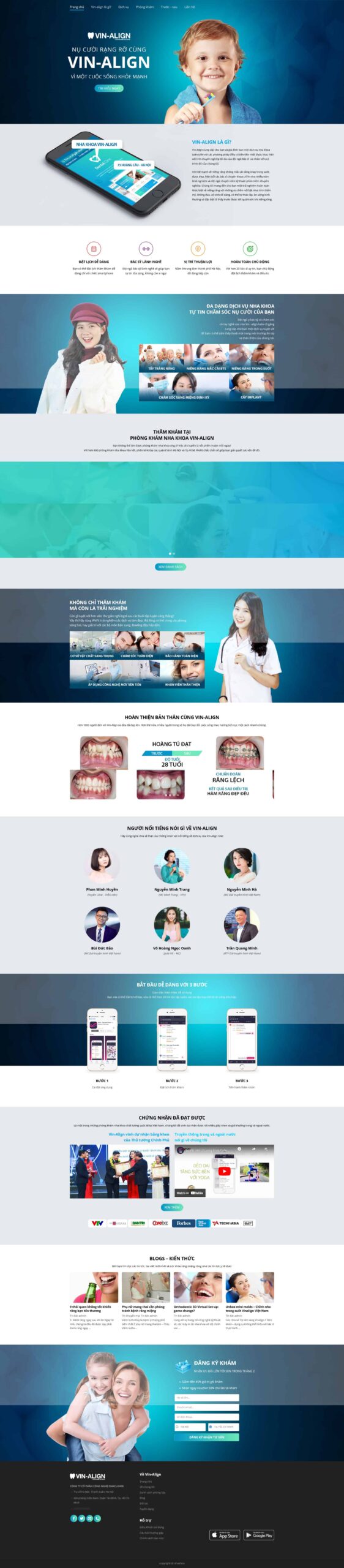 Website Phòng Khám Nha Khoa 01 giao diện phòng khám nha khoa hiện đại.