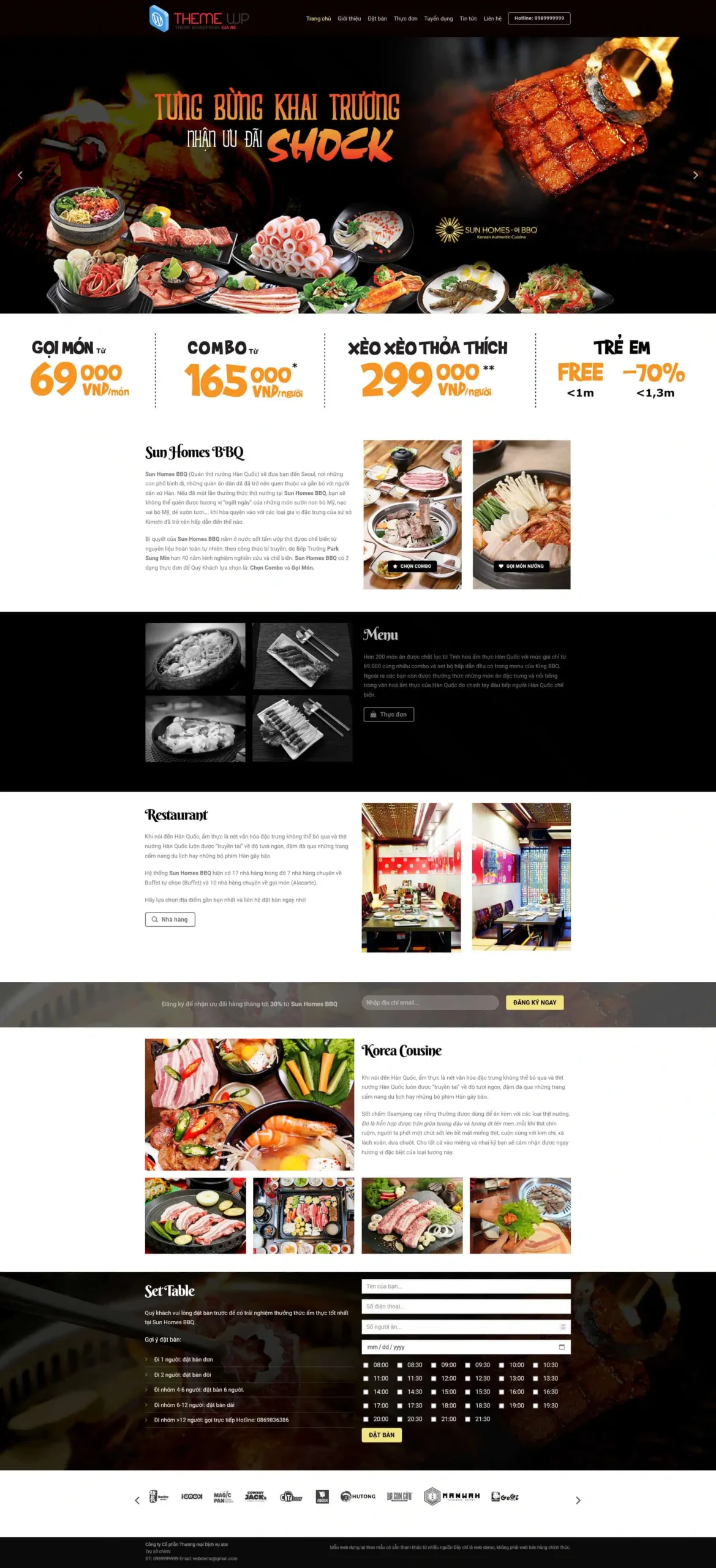 Website Quán BBQ Nướng giao diện website nhà hàng BBQ nướng chuyên nghiệp