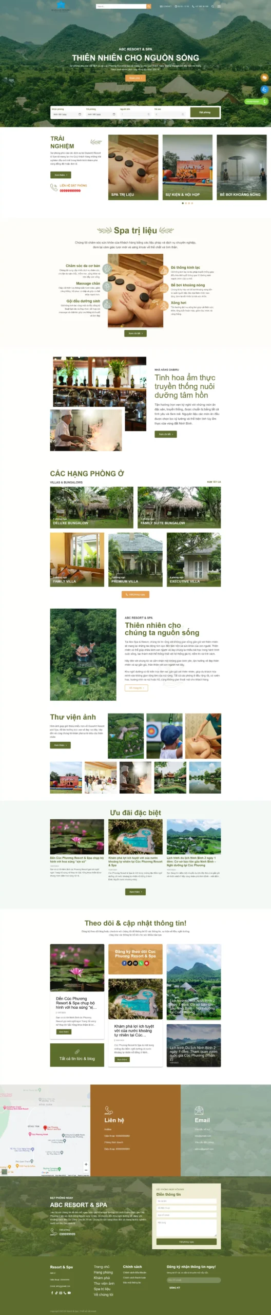 Website Resort Nhà Hàng Khách Sạn giao diện website resort và nhà hàng chuyên nghiệp