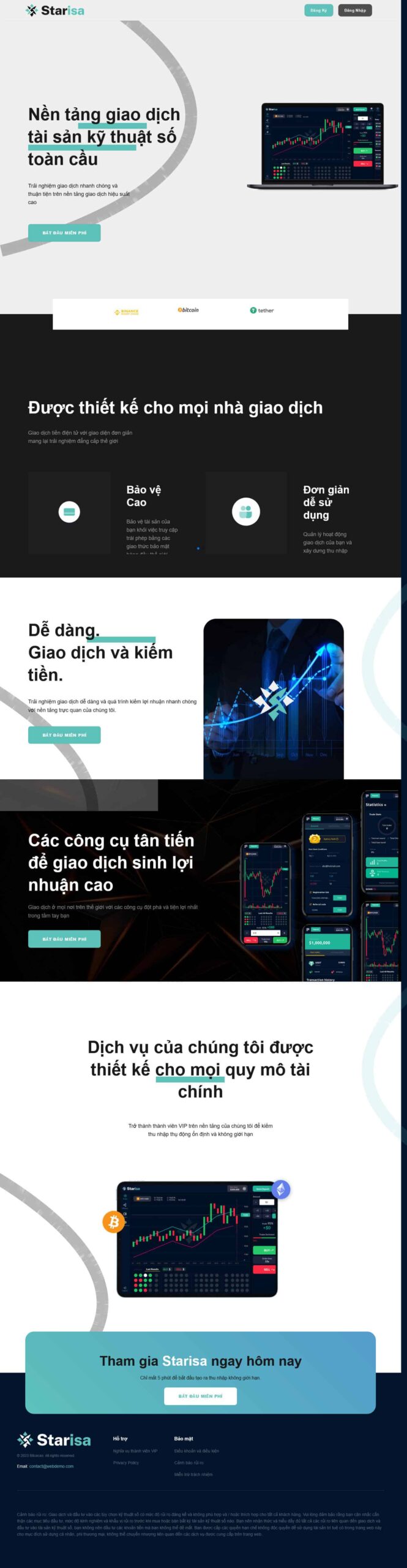 Website Sàn Giao Dịch Tiền Ảo – giao diện website sàn giao dịch tiền điện tử hiện đại, chuyên nghiệp.