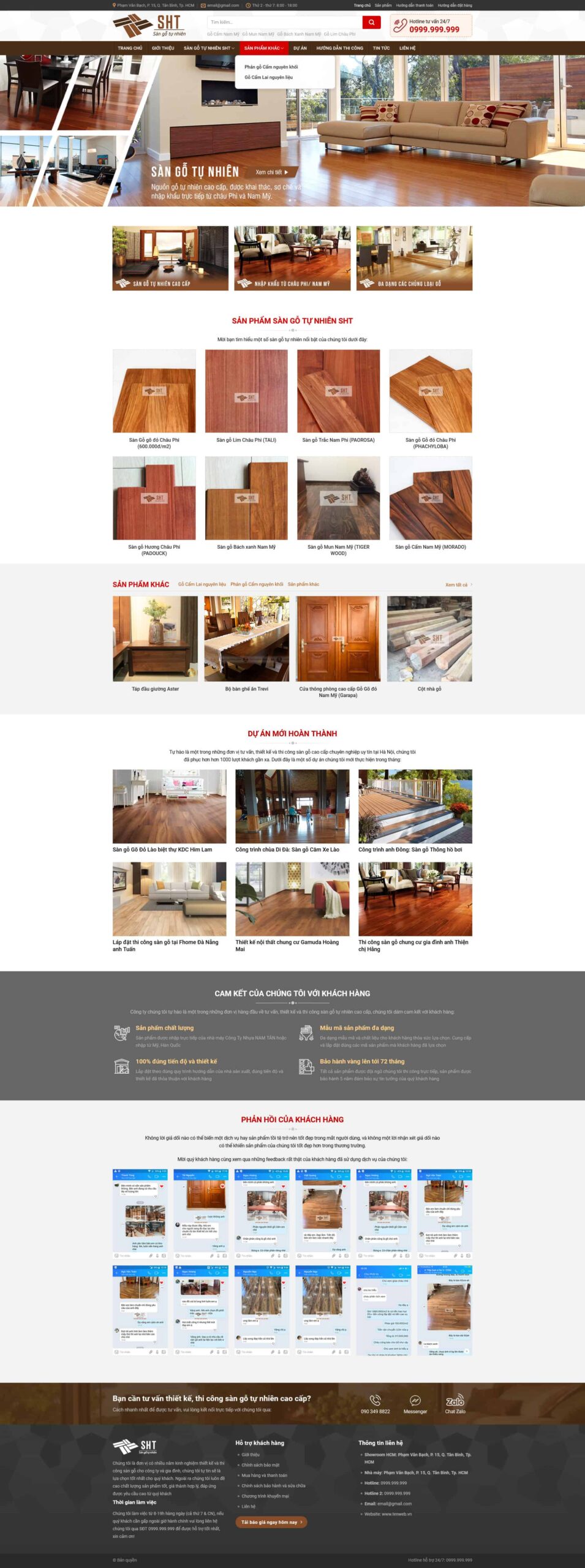 Website Sàn Gỗ Cao Cấp – giao diện bán sàn gỗ tự nhiên chuyên nghiệp