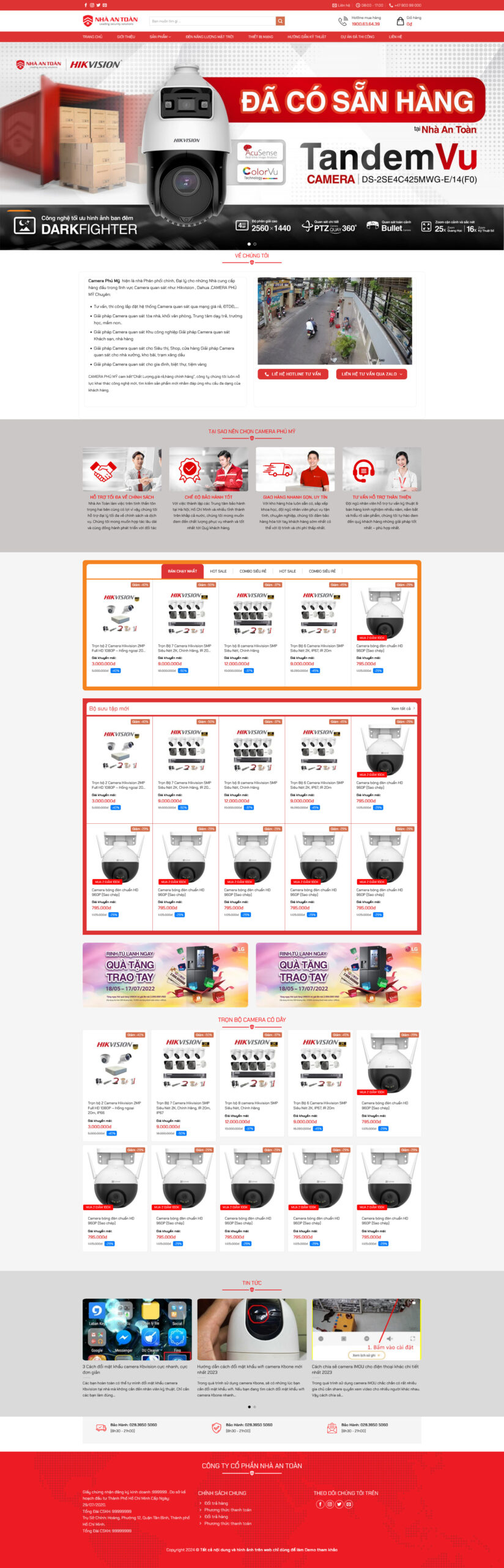 Giao diện Website Shop Bán Camera Quan Sát 07 – mẫu website bán hàng thiết bị camera chuẩn SEO